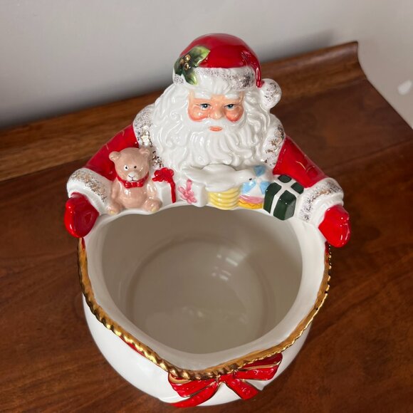 Spode "Christmas Tree" Santa Claus Bowl Candy Treat Nuts Holiday Decor Excellent - Picture 4 of 16